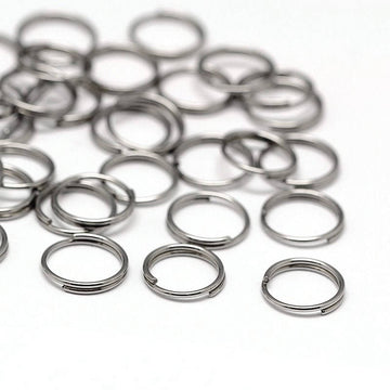 J254A - 100 pcs Double Rings - Stainless Steel Split Jump Rings - 8mm - Hypoallergenic! Tarnish Resistant! Thickness: 0.6mm (22 Gauge)