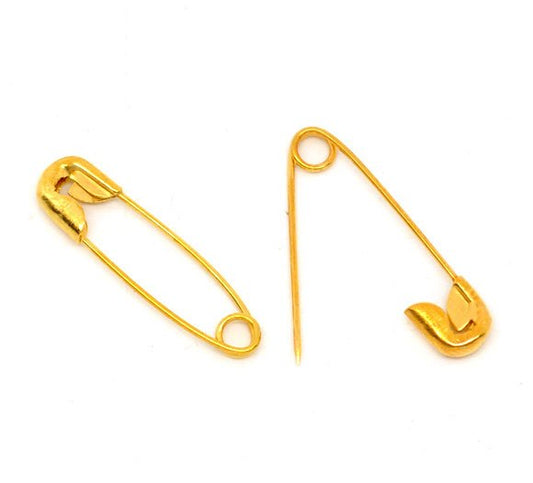 A013 - 500 pcs Gold Plated Safety Pins Brooches - 19mm x 5mm (0.75 inch x 0.2mm)