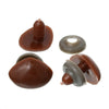 DO005 - 6 Sets (12 pieces) Brown Safety Noses and Backs for Doll and Toy Making - 15mm - 20x15mm - 20mm