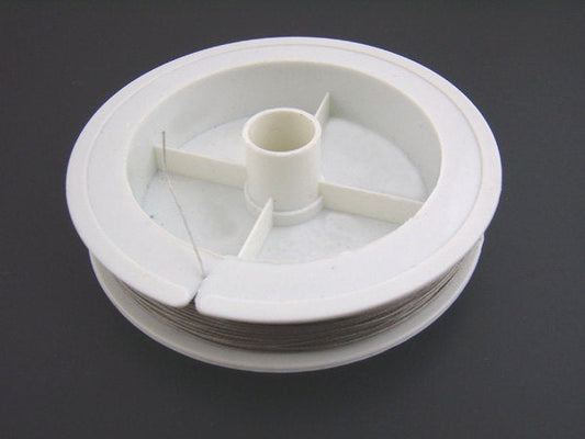 N159 - 1 Roll - 70M - Antique Silver Grey Gray Tiger Tail Cord - 0.35mm (27 gauge) - Steel Wire