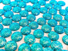 CA169 - 10 pcs Druzy Resin Embellishment Cabochons Aqua Blue Multicolor - 12mm - Dome Circle - Textured Flower Design
