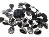 CA654B - 100 pcs Mermaid Fish Scales Resin Carved Embellishment Cabochons Gunmetal - 14x10mm - 14mm x 10mm - Teardrop