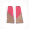 P2085 - 10 pcs. Assortment of Resin and Wood Trapezoid Flat Pendant - 50mm x 19mm - (2" x 0.75") - Great for Earrings and Necklaces!