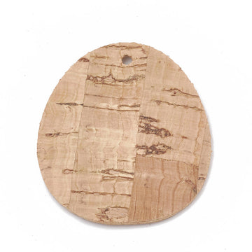 P143 - 10 pcs. Cork Style Faux Leather Dangle Charms Pendants - Oval - 36mm (1.42") - Great for Light Earrings, Necklaces or Dangles! Double-Sided