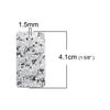 P592 - 10 pcs. Silver Faux Leather Dangle Charms Pendants - Rectangle - 41mm (1.6") - Great for Light Earrings, Necklaces or Dangles