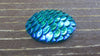 CA478 - 5 pcs Mermaid Fish Scales Resin Carved Embellishment Cabochons Aqua Blue Multicolor - 25mm (1 in)