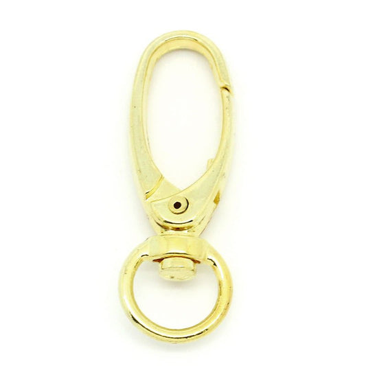CL156A - 20 pcs. Gold Plated Lobster Swivel Clasps for Key Ring - 41 x 14mm - Claw Clasps
