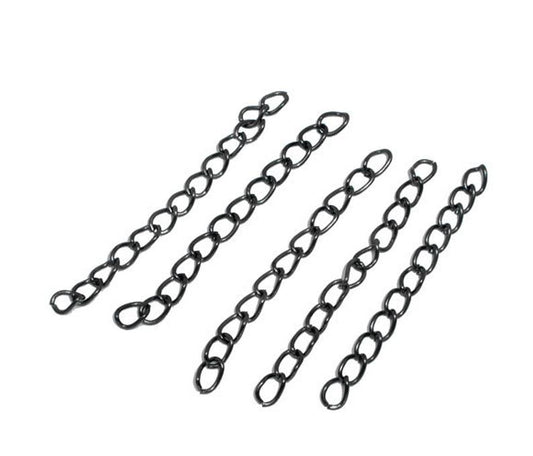 N132 - 100 pcs. - Gunmetal Extender Extension Chain Links Tails - 2 inch each - 50x3mm