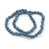 BD939 - 8mm Electroplated Rainbow Blue Green Stone Lava Round Beads - 15" strand - Hole Size: 1mm - Approx. 48 pcs.