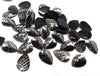 CA654B - 100 pcs Mermaid Fish Scales Resin Carved Embellishment Cabochons Gunmetal - 14x10mm - 14mm x 10mm - Teardrop