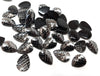 CA654 - 10 pcs Mermaid Fish Scales Resin Carved Embellishment Cabochons Gunmetal - 14x10mm - 14mm x 10mm - Teardrop