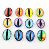 CA564 - 100 pcs Oval Dragon Cat Eyes Glass Round Dome Seals Tiles Cabochons - 18mm x 13mm - Assortment