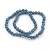 BD469 - 6mm Electroplated Rainbow Blue Green Stone Lava Round Beads - 15" strand - Hole Size: 1mm - Approx. 66 pcs.