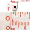 BD047 - 200 pcs. Antique Silver Alloy Smooth Cube Cuboid Spacer Beads - 4mm x 4mm