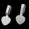 BA009 - 10 pcs. Silver Plated Medium Heart Tag Glue On Bails - 16mm x 8mm