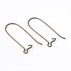 E636 - 100 pcs (50 Pairs) Antique Bronze Kidney Earwire Earring Hooks - 25mm x 11mm - MEDIUM - 21 Gauge (0.7mm)