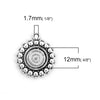 P305 - 10 pcs. Antique Silver Circle Round Bezel Cabochon Pendant Tags Trays - 12mm Glue Pad Settings - Ball Frame Design