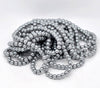 BD121 - 6mm Silver Grey Glass Pearl Imitation Round Beads - 32 inch strand - Approx. 120 pieces - Hole Size: 1mm