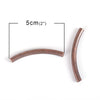BD558 - 100 pcs. Antique Copper Noodle Tube Long Thin Smooth Curved Beads - 50mm x 5mm (2" x 0.2") - Hole Size: 4.2mm -Made of Copper! High Quality!