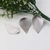 P627 - 10 pcs. Silver Faux Leather Dangle Charms Pendants - Pinch Leaf - Silver Tone Jump Ring - 63mm (2.5") - Great for Light Earrings or Dangles