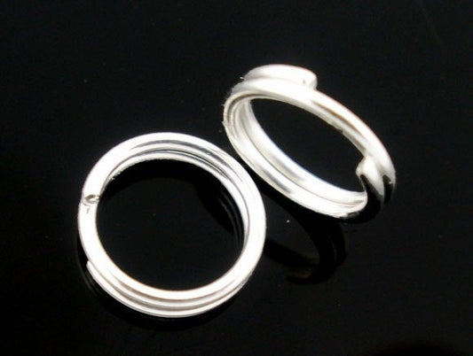 J220 - 300 pcs Double Rings - Silver Plated Split Jump Rings - 10mm - 21 Gauge