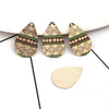 P962 - 10 pcs Gold Plated Multicolor Teardrop Metal Enamel Dangle Charms Pendants - 28mm x 18mm - 1.1" - Kite - Sparkledust - For Earrings