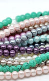 BD121 - 6mm Silver Grey Glass Pearl Imitation Round Beads - 32 inch strand - Approx. 120 pieces - Hole Size: 1mm