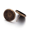 E341 - 10 pcs. Antique Bronze Earring Posts Studs Settings Bezels Cabochons Tacks - 14mm Glue Pad Setting - Made of Brass
