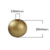 BD419 - 10 pcs Golden Bronze Wooden Hinoki Wood Round Spacer Beads - 20mm - Gold - Hole Size: 3.5mm - 20x18mm - 18mm