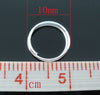 J220 - 300 pcs Double Rings - Silver Plated Split Jump Rings - 10mm - 21 Gauge