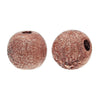 BD024 - 6mm - 100pcs. Rose Gold Plated Acrylic Sparkle Dust Ball Spacer Beads