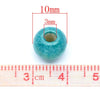 BD311 - 200 pcs Blue Teal Wooden Wood Round Spacer Beads - 10x9mm