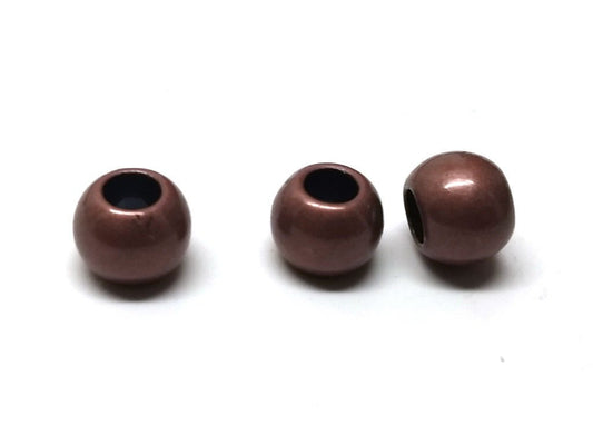 BD641 - 100pcs Antique Copper Smooth Ball Spacer Beads - 12mm - Large Hole: 5.7mm