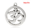 P594 - 10 pcs. Antique Silver Ohm OM Symbol Charms Pendants - 29mm X 25mm (1.14" x 1") - LARGE
