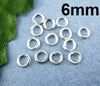 J174A -100 pcs Silver Plated Open Jump Rings - 6mm - 21 Gauge
