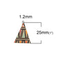 P695 - 10 pcs Gold Plated Multicolor Enamel Triangle Metal Dangle Charms Pendants - 25mm x 18mm - 1" - Isosceles - For Earrings, Necklaces, Dangles