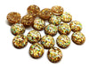 CA226 - 10 pcs Druzy Resin Embellishment Cabochons - 12mm - Glitter Style - Yellow - Multicolor