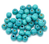 BD311 - 200 pcs Blue Teal Wooden Wood Round Spacer Beads - 10x9mm