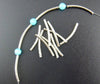 BD524 - 300 pcs. Antique Silver Noodle Tube Long Thin Carved Curved Beads - 25mm x 2mm (1") - Made of Copper! High Quality! Hole Size: 1.5mm