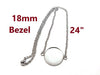 N214 - 3 pcs. 304 Stainless Steel Silver Tone Chain Necklaces - 24" (61cm) - 18mm Bezel - Tarnish Resistant!