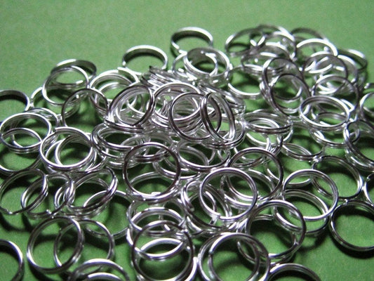 J220 - 300 pcs Double Rings - Silver Plated Split Jump Rings - 10mm - 21 Gauge
