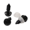 DO007 - 6 sets (12 pieces) Black Safety Eyes and Backs for Doll and Toy Making - 7mm - 15x7mm - 15mm