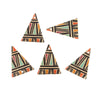 P695 - 10 pcs Gold Plated Multicolor Enamel Triangle Metal Dangle Charms Pendants - 25mm x 18mm - 1" - Isosceles - For Earrings, Necklaces, Dangles