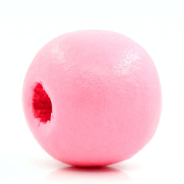 BD312 - 200 pcs Light Pink Wooden Wood Round Spacer Beads - 10x9mm