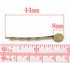 H063 - 100 pcs. Antique Bronze Bobby Pins - 8mm Glue Pad