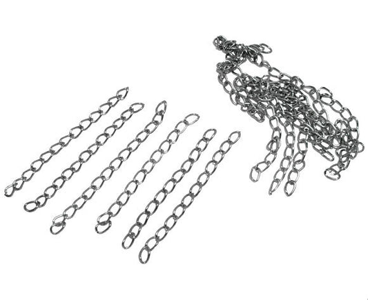 N133 - 100 pcs. - Silver Tone Extender Extension Chain Links Tails - 2 inch each (50mm) - 50x3mm