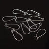 E779 - 100 pcs (50 Pairs) Silver Plated Copper Kidney Earwire Earring Hooks - 33mm x 14mm - LARGE - 19 Gauge (0.9mm)
