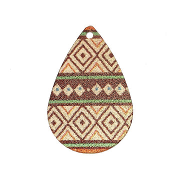 P964 - 6 pcs Gold Plated Multicolor Teardrop Metal Enamel Dangle Charms Pendants - 28mm x 18mm - 1.1" - Rhombus - Sparkledust - For Earrings