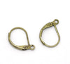 E199 - 60 pcs (30 pairs) Antique Bronze Leverback Earrings - 16x10mm