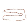 N042 - 1pc. Rose Gold Plated Figaro 3:1 Chain Link Necklace with Lobster Clasp - 55cm (21 5/8") - 3mm x 2.5mm - Made of Copper! Claw Clasp!